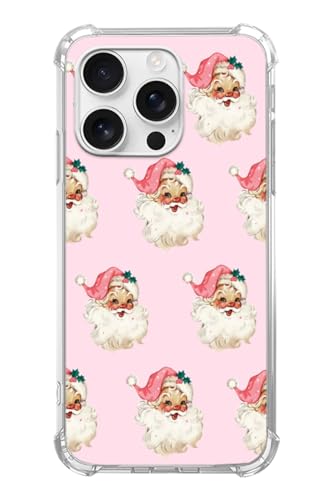 Coque iPhone 16 Pro Père Noël rose mignon le cadeau idéal d'hiver