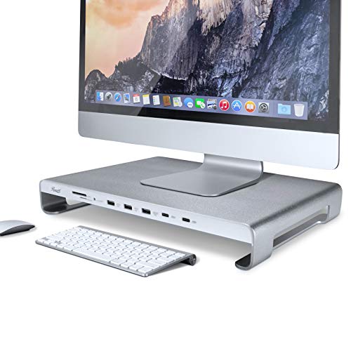 Rosewill USB-C 11-Port Docking Station Monitor Stand USB C Hub with 100W up to Power Delivery | Fast Charging | Laptop Charger | Fast Data Transfer Speeds 5Gbps | 4K Video Output (RHUB-20006)