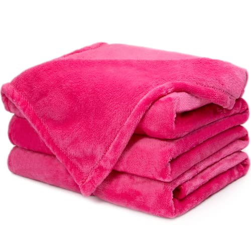 cagulax Coperta in pile rosa per divano, comoda, morbida, leggera, pelosa, divano, camera da letto, soggiorno, 127 x 178 cm, per ragazzi, ragazze, adulti, studenti