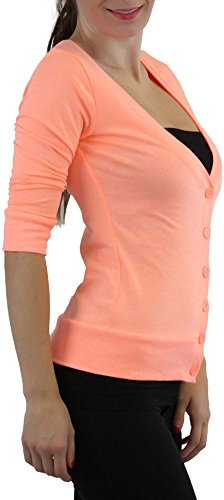 Image of ToBeInStyle Women's Long Sleeve Button Down V-Neck Cardigan