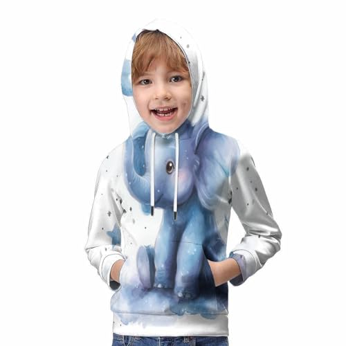 Sweat éléphant 3D pull ado chaud avec poche pour contrer le froid