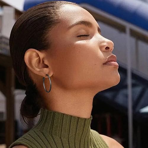 Image of Gacimy Gold Hoop Earrings for Women, 14K Gold Plated Thin Hoops