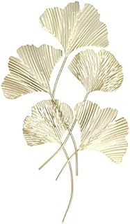 BuyWeek Metal Wall Decor Gold, 3D Ginkgo Leaves Wall Sculptures Gold Wall Art for Living Room Office