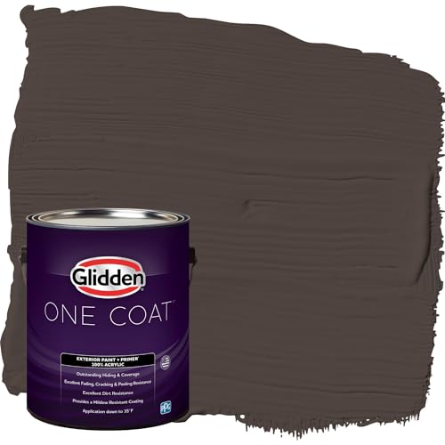 Glidden Exterior Paint + Primer: Brown/Dark Granite, One Coat, Flat, 1-Gallon