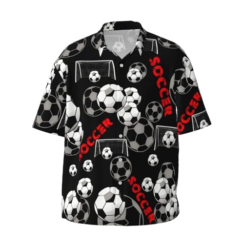 Soccer Men's Short Sleeve Hawaiian Shirts Breathable Button Down Casual Shirt Fit Vacation Outings Gifts4