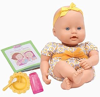 Baby Sweetheart BG7001Z Feeding Time 12-inch Soft-Body Newborn Easy-to-Read Story Book and Baby Doll Accessories
