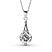 Cate & Chloe Isla 18k White Gold Pendant Necklace with Swarovski Crystals, Best Silver Paris Eiffel Tower Necklace for Women, Special-Occasion-Jewelry, Round-Cut Swarovski Crystals