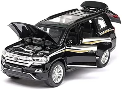 YBSM Diecast Car 1/32 For Toyota For Land-Cruiser Simulation Die Cast Sound And Light Pull Back Alloy Cars Model Boy Toys Gift (Color : Black)