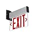 LFI Lights | Edge-Lit Red Exit Sign | Modern Design Brushed Aluminum Housing | All LED | Single-Sided Clear Acrylic Panel | Hardwired with Battery Backup | UL Listed | ELSM-R