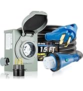 BOYISEN 50 Amp Generator Inlet Box and 15 FT Generator Power Cord, ETL Listed Generator Inlet Box...