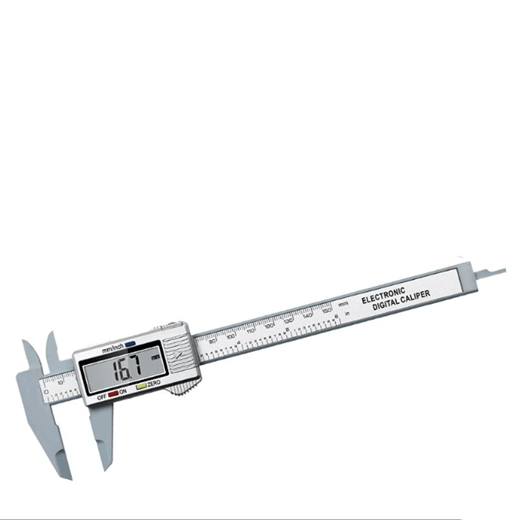 150 mm 6 Pulgadas LCD Regla Digital Electrónica Fibra de Carbono Vernier Calibre Micrómetro Herramienta de medición Instrumento Nuevo(D)