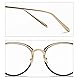 AiSi Damen vintage Retro Brille Eyewear One Size, Ohne Stärke, schwarz und Gold, Sand Black,