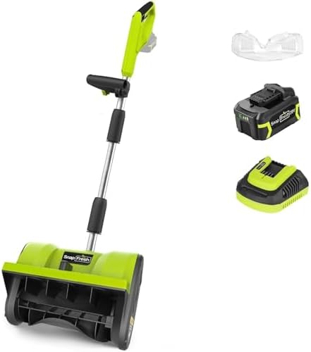 SnapFresh 20V Cordless Snow Shovel, 12” Electric Snow Thrower Kit...