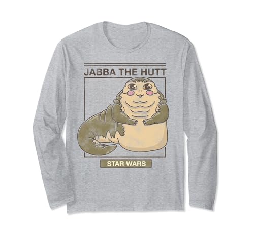 T-shirt Star Wars Jabba manches longues en coton doux fini les hauts de fans inconfortables