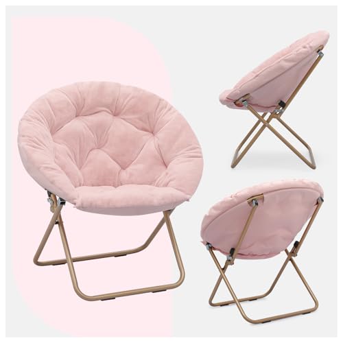 Sillón Plegable Peluche Rosa claro miniatura 7