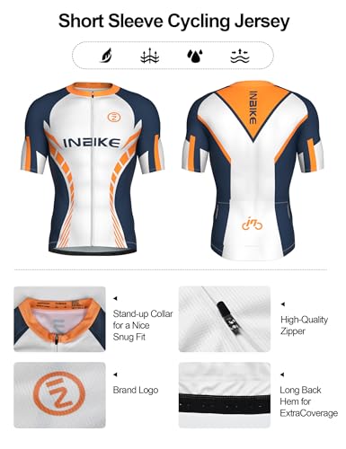 INBIKE Maillot con Mangas Cortas Ciclismo Hombre + Cullotes Cortos Conjuntos de Ciclismo para Hombre Deportes al Aire Libre - imagen 8