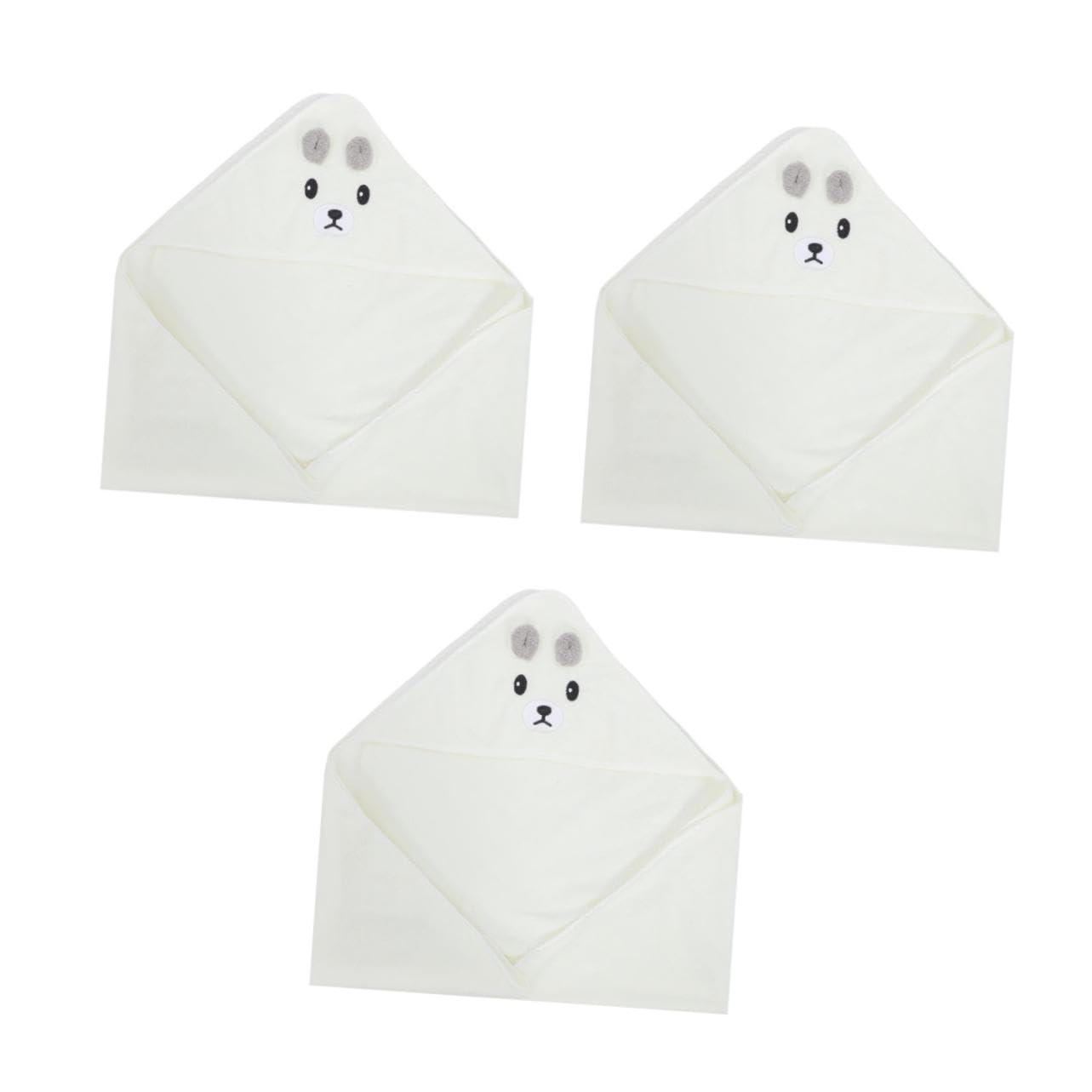 ibasenice 3pièces Serviette De Bain pour Garçon Fille à Capuche Ensemble De Draps Et De Toilette pour Nourrissons avec Motifs Couleur Aléatoire