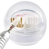 LXIANGN Nail Drill Bits Cleaning Brush Case Cleaner Tool with Clear Cover,Nylon Wire & Steel Wire for Cleaning Carbide/Ceramic Nail Drill Bits,Anti-splash Design, Removable, Washable