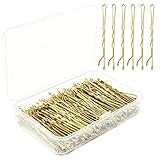 Cooetr 150 Stück Haarnadeln, Metall Wellenform Gold Haarklammern mit Aufbewahrungsbox, für Mädchen und Frauen