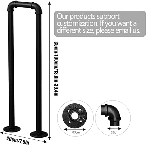 Rambarde escalier 80 cm en fer forgé noir mat pour marche extérieure - 3
