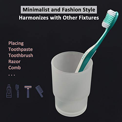 Bathroom Rinsing Cup, Angle Simple Frosted Glass Tumbler Cup, Toothbrush And Toothpaste Holder Drinking Glasses Glassware #TOP5