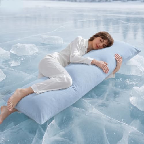 Madison Park Cooling Body Pillow for Side Sleeper & Adult 20"x 54" Blue