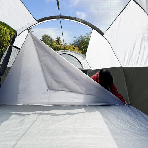 Image of CAMPROS CP Tent 8 Person Camping Tents, Weather Resistant Family Tent, 5 Large Mesh Windows, Double Layer, Divided Curtain for Separated Room, Portable with Carry Bag