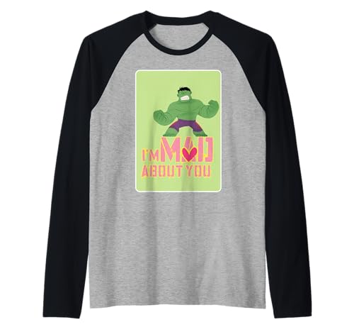 T-shirt Marvel Hulk Raglan Baseball pour la Saint-Valentin en coton