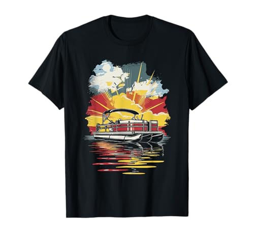 Pontoon Boat Retro Camiseta