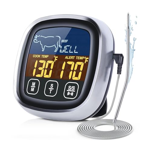 Indicador de temperatura de la carne – Sonda de 7,5 x 2,5 x 7,5 cm, medición rápida del calor, pantalla digital | Dispositivo térmico de alta precisión, configuración de interfaz fácil