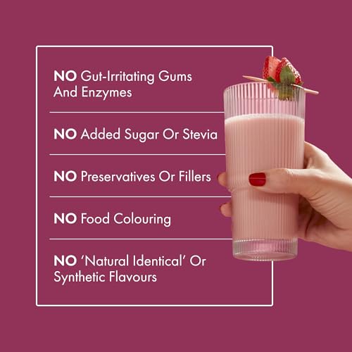 Image of Cosmix No-Nonsense Plant Protein Pro | 24g Plant Protein /Serve | Mahabaleshwar Strawberry | Clean Vegan Yeast Protein | Gut-Friendly | Easy to Digest | All Essential Amino Acids | Made with Real Mahabaleshwar Strawberries | 500gm