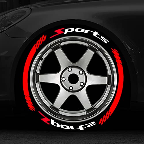 Luixxuer 8PCS Car Tire Decals 3D Letters Rubber Sticker Auto Decals DIY