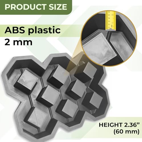 BETONEX Concrete Grass Pavers Breeze Block Paving Bricks Mold ABS 4mm Parking - Plastic Mold for Concrete Paving Cement - Pathmaker Form - Thumbnail 5