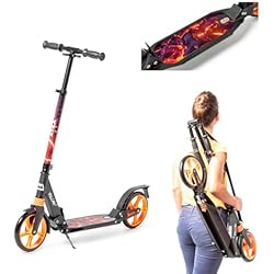 Patinete ATAA Serie Pro **Vulcan**Patinete Plegable y Ajustable en Altura con Grandes Ruedas de 20 cm, Correa de Transporte y suspensiones traseras y Delanteras