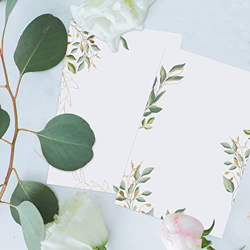 Perkoop 50 Pieces 4 X 6 Inches Note Cards Greenery Flower Cardstock Blank Printer Paper Decorative Paper Greenery Cards For Wedding Office School Home Supplies Diy Drawing (Eucalyptus) #TOP5