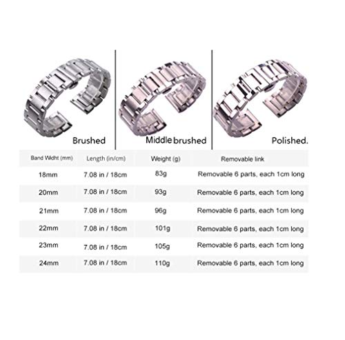 Bracelet montre métal solide inoxydable pour remplacer sangle usée - 4