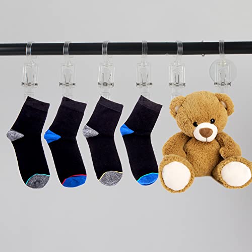 Vinbee 20 Pcs Super Strong Plastic Home Travel Swivel Hanging Laundry Hooks Clip - 4.3 Inches (Clear) #TOP5