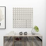 Deco 79 64109 Modern Style Large Square Wall Mirror with Round Gold Metal Mirror Grid, Gold Mirror Wall Decor, Contemporary Wall Mirror, Accent Decor | 39” x 39”, Silver