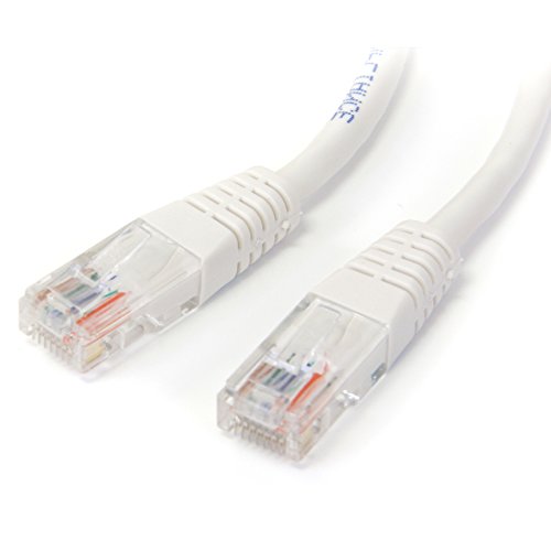 StarTech.com Cat5e Ethernet Cable - 3 ft - White - Patch Cable - Molded Cat5e Cable - Short Network Cable - Ethernet Cord - Cat 5e Cable - 3ft (M45PATCH3WH)