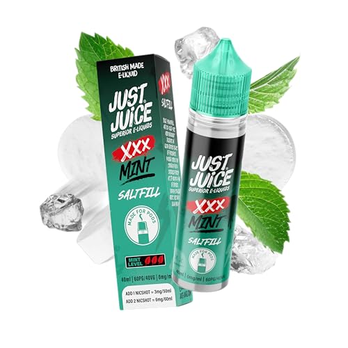 Just Juice Superior E-Liquids Mint Saltfill Vape Liquid - XXX Mint - 60ml Bottle with 40ml of Super Concentrated Juice, 60/40 0mg e-Liquid