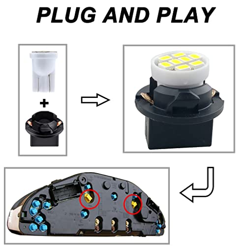 image for GLOFE T10 194 168 Dash Instrument White LED Light Bulbs Bright Panel G