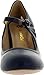 Chase & Chloe Kimmy-21 Women's Round Toe Pierced Mid Heel Mary Jane Style Dress Pumps Blue Navy