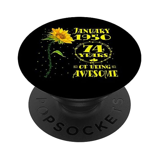 74 Cumpleaños 74 Años Amantes del Girasol Nacidos en Enero de 1950 PopSockets PopGrip Intercambiable