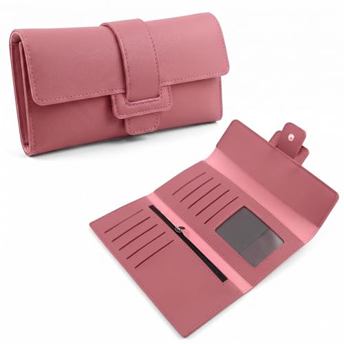 Image of Kraptick Women's Wallet -Stylish and Compact Purse Clutch Wallet for Women, Stylish Card Coin Holder, Debit Card Holder, Money Organizer and Travel Wallet for Women with 12 Slots (Dark Pink)