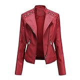 【El mejor regalo】: la chaqueta corta de piel sintética para motocicleta es un regalo perfecto para ti o tus amigos. Perfecto para fiestas de Navidad, discotecas, trabajo diario, ocio, ciclismo, actividades al aire libre, Halloween, regalos del día de San Valentín para ella, salidas nocturnas elegantes. Las chaquetas de piel sintética son tendencia de moda para todas las estaciones.