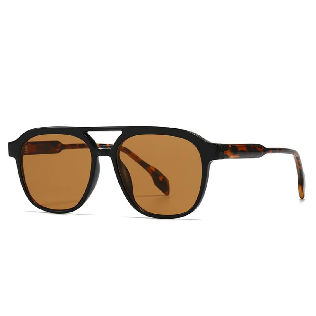 Lunettes de soleil carrées Double Bridges verres dégradés rétro - 6