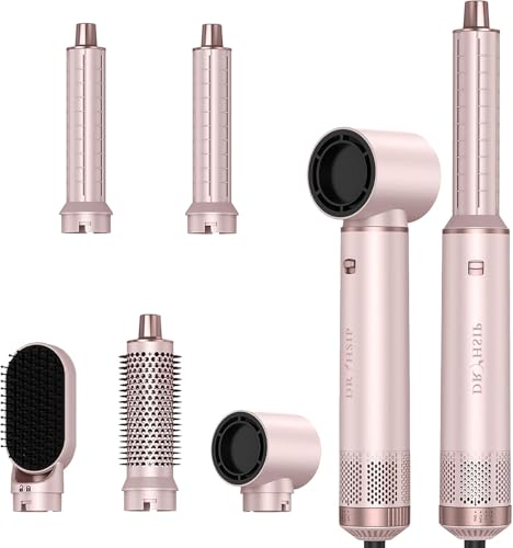 Dryhsip Spazzola Rotante per Capelli, 5 in 1 Spazzola Asciugacapelli Multifunzione, Phon con 3 Temperatures, Styling Liscio, Onde, Ricci, Volumizzante, Hair Styler Viaggi set Regalo donna e uomo