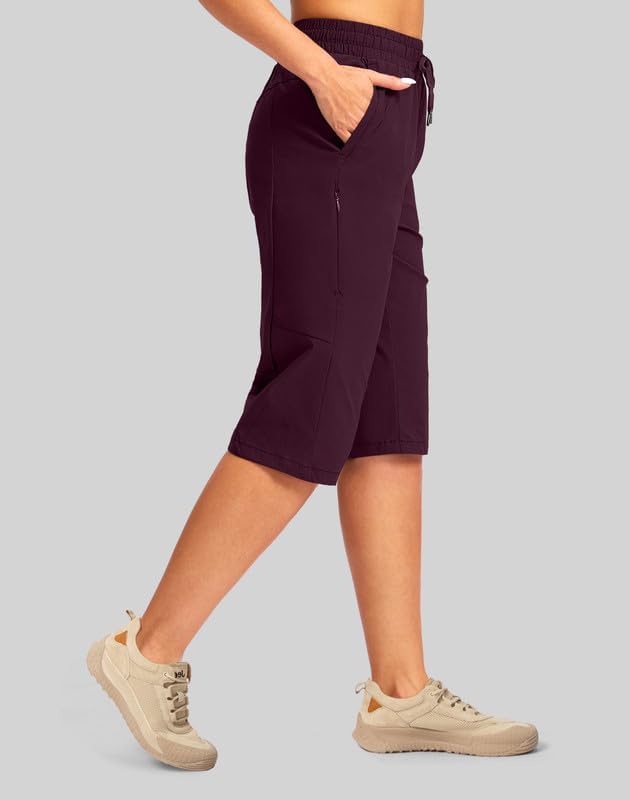 G Gradual Women's 15'' Long Shorts Below The Knee Hiking Cargo Capris Stretch Quick Dry Bermuda Shorts for Women with Pockets - Image 6