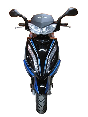 HHH Quantum150 Titan150cc Scooter Fully Automatic Street Scooter Gas Tao Motors 150cc Moped with 13 inch Tires Gy6 Engine and CVT 150cc Bike for Adult (Blue)