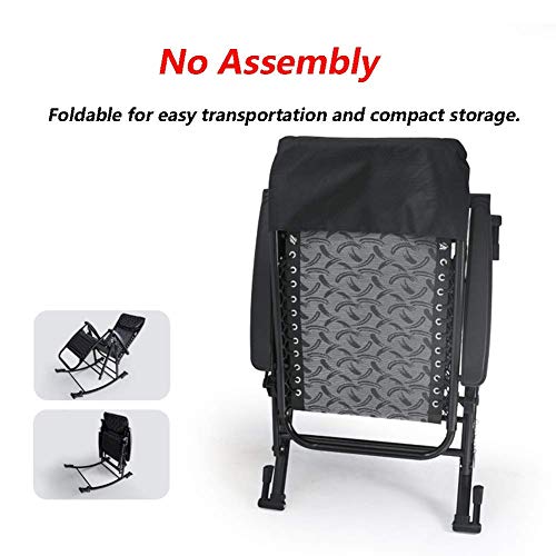 Cadeira de balanço adulto para pátio ao ar livre gravidade zero com almofadas para pessoas pesadas -